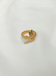 טבעת עלה זהב לאישה